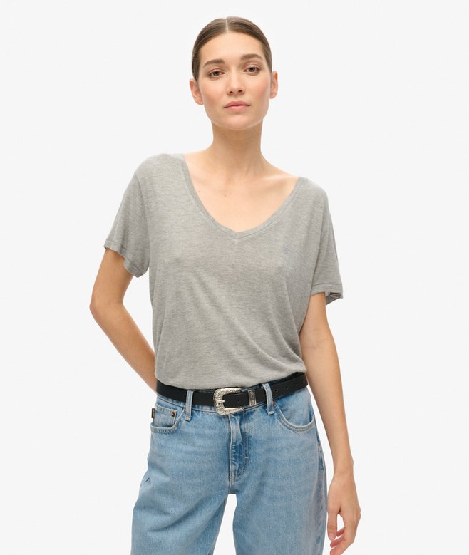 superdry Camiseta flameada con cuello de pico bordada Studios