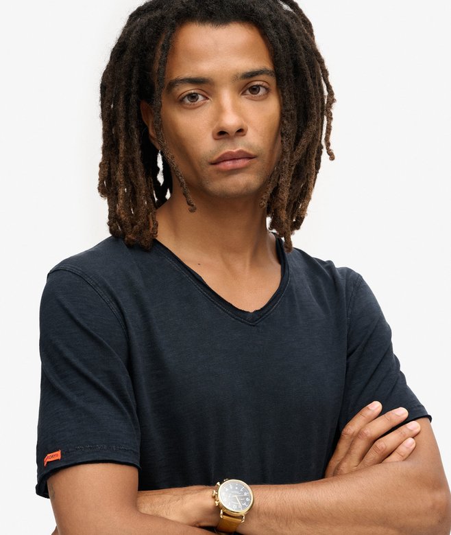 Superdry Camiseta Flameada Con Cuello De Pico Raw Edge