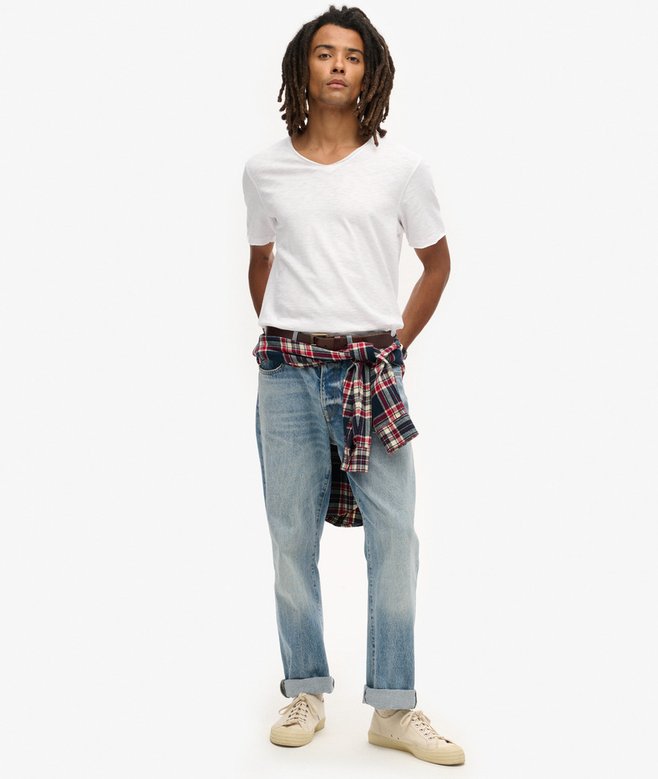 Superdry Camiseta Flameada Con Cuello De Pico Raw Edge