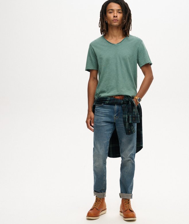 Superdry Camiseta Flameada Con Cuello De Pico Raw Edge