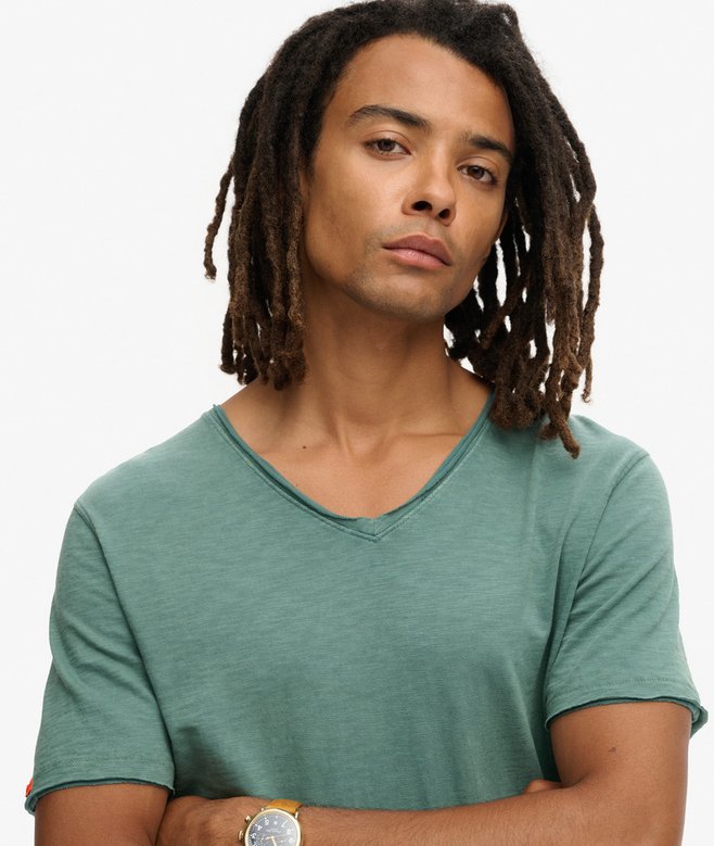 Superdry Camiseta Flameada Con Cuello De Pico Raw Edge
