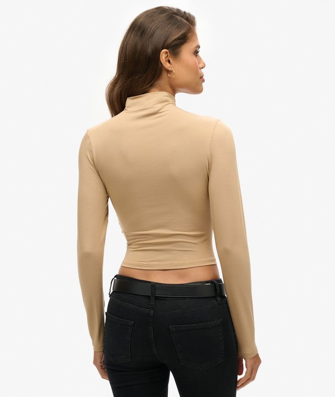 Superdry Camiseta Fruncida Con Cuello Perkins Y Manga Larga