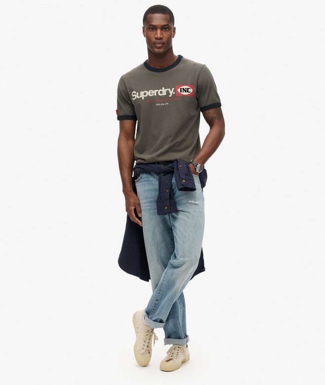 Superdry Camiseta Gráfica Con Logotipo Core Ringer Workwear