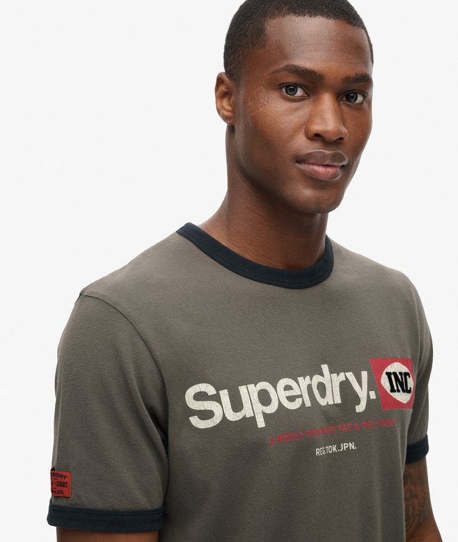 Superdry Camiseta Gráfica Con Logotipo Core Ringer Workwear