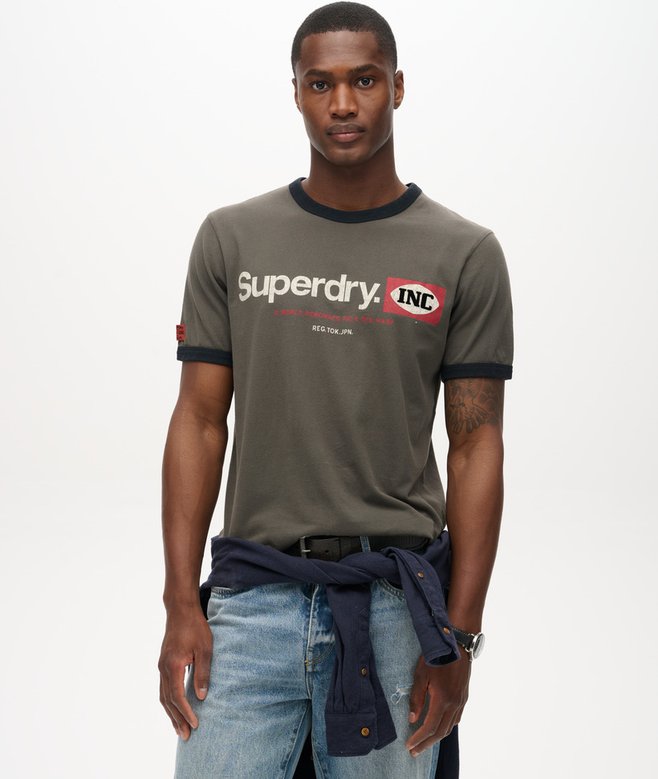 superdry Camiseta gráfica con logotipo Core Ringer Workwear