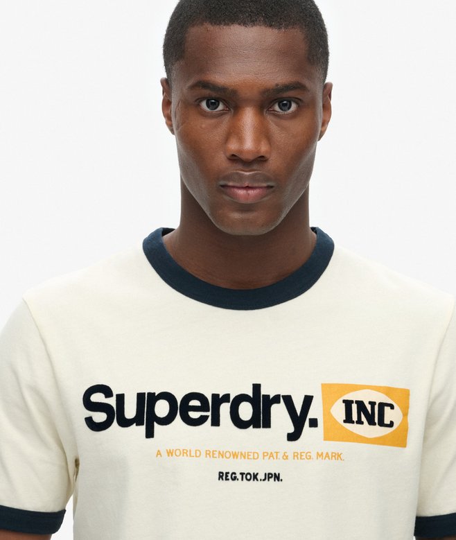 Superdry Camiseta Gráfica Con Logotipo Core Ringer Workwear
