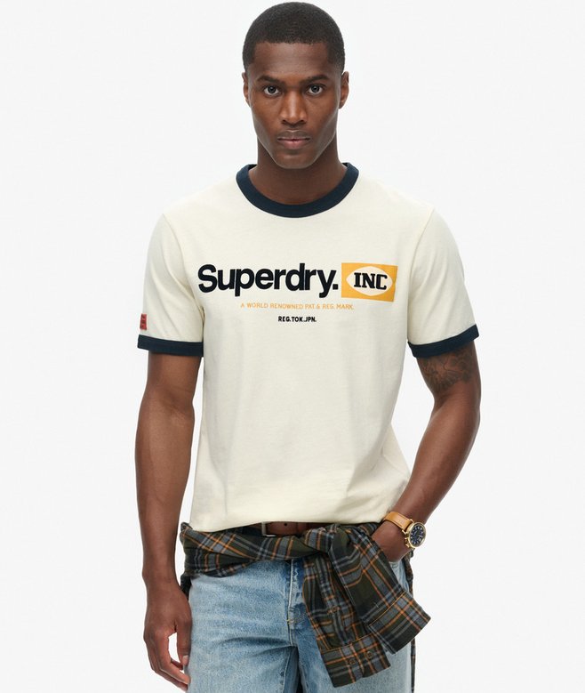 superdry Camiseta gráfica con logotipo Core Ringer Workwear