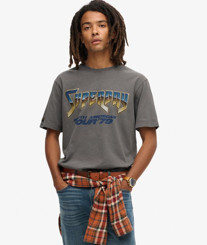 superdry Camiseta gráfica con motivo de banda de rock de los 70
