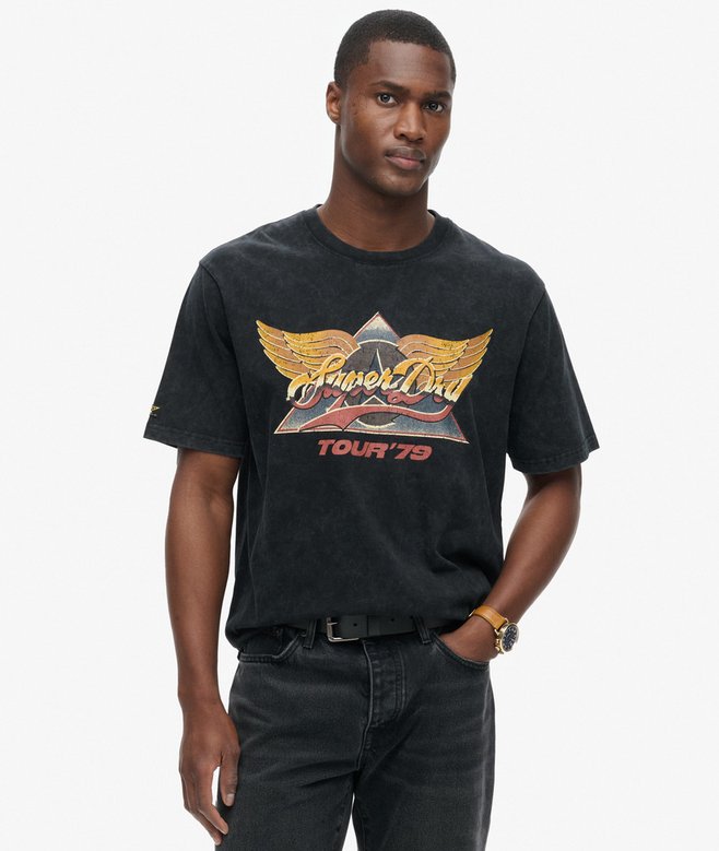 superdry Camiseta gráfica con motivo de banda de rock de los 70