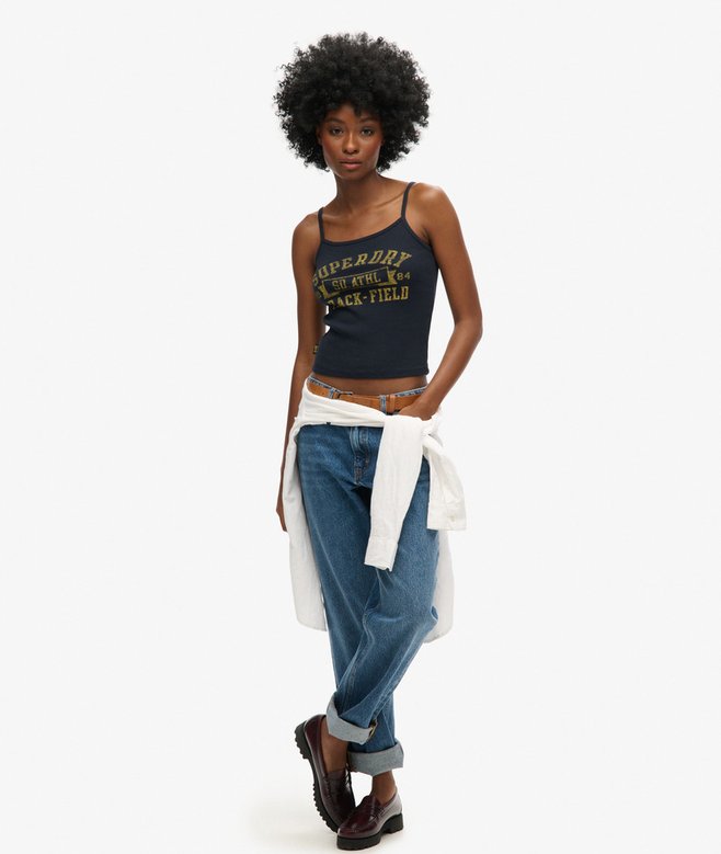 Superdry Camiseta Gráfica De Tirantes De Canalé Athletic College