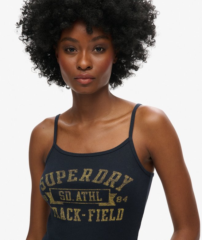 Superdry Camiseta Gráfica De Tirantes De Canalé Athletic College