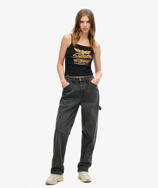 Superdry Camiseta Gráfica De Tirantes De Canalé Retro Rocker