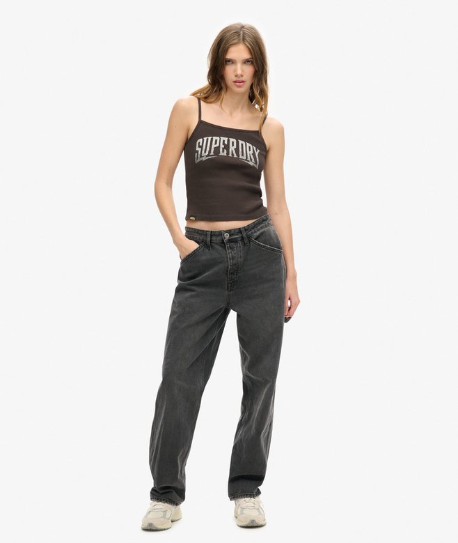 Superdry Camiseta Gráfica De Tirantes De Canalé Retro Rocker