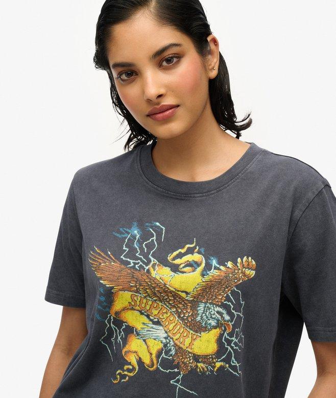 Superdry Camiseta Gráfica Motera Con Corte Relajado Rock