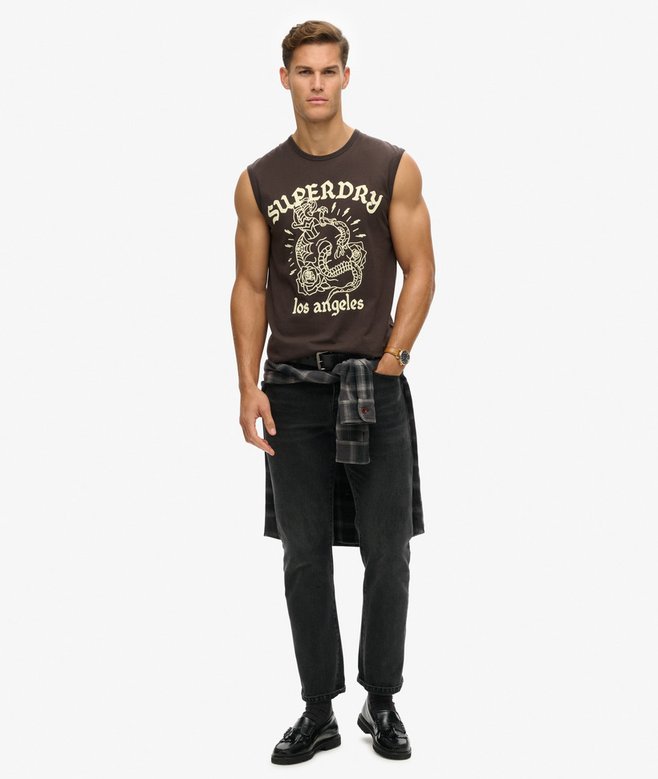 Superdry Camiseta Gráfica Sin Mangas Con Motivo De Tatuaje