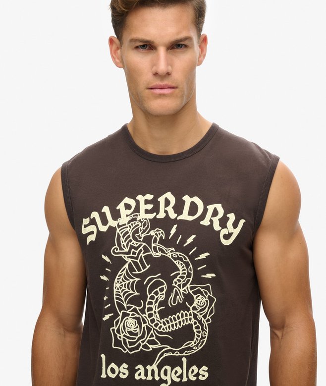 Superdry Camiseta Gráfica Sin Mangas Con Motivo De Tatuaje