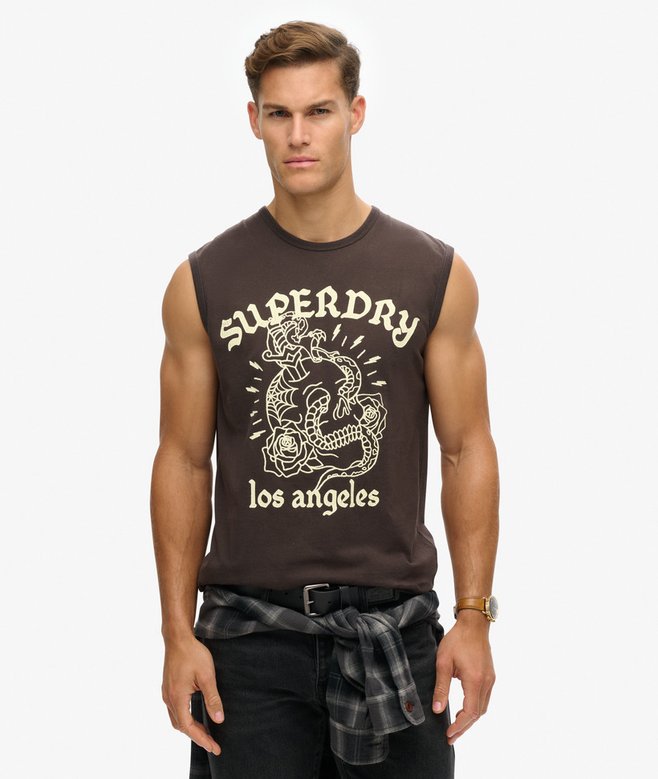 superdry Camiseta gráfica sin mangas con motivo de tatuaje