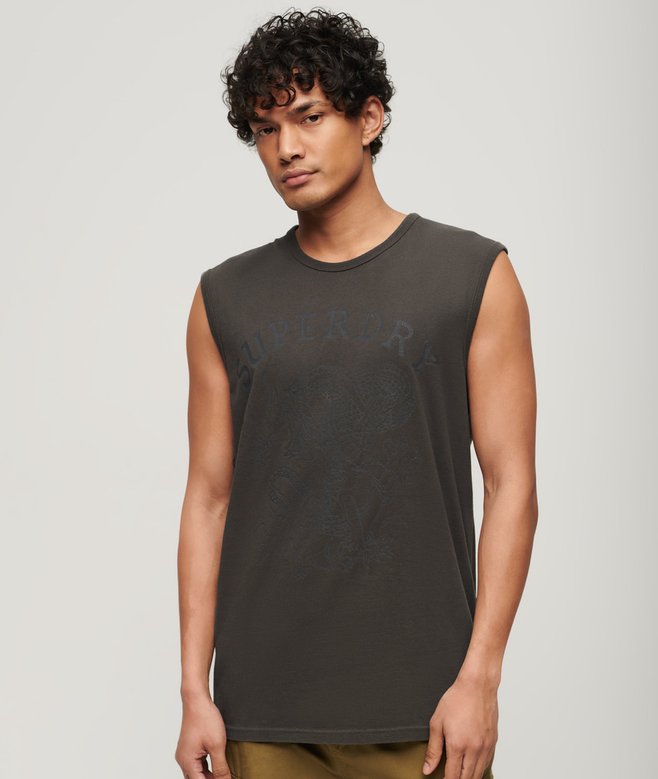 superdry Camiseta gráfica sin mangas con motivo de tatuaje