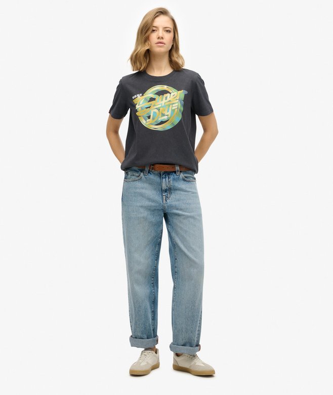 Superdry Camiseta Holgada Con Motivo De Banda De Rock
