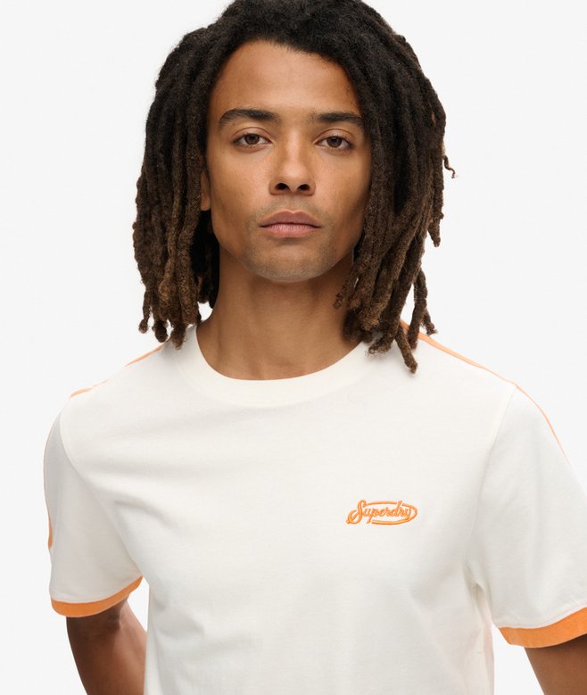 Superdry Camiseta Retro De Manga Corta A Rayas Con Logo Essential