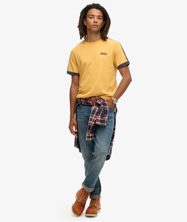 Superdry Camiseta Retro De Manga Corta A Rayas Con Logo Essential