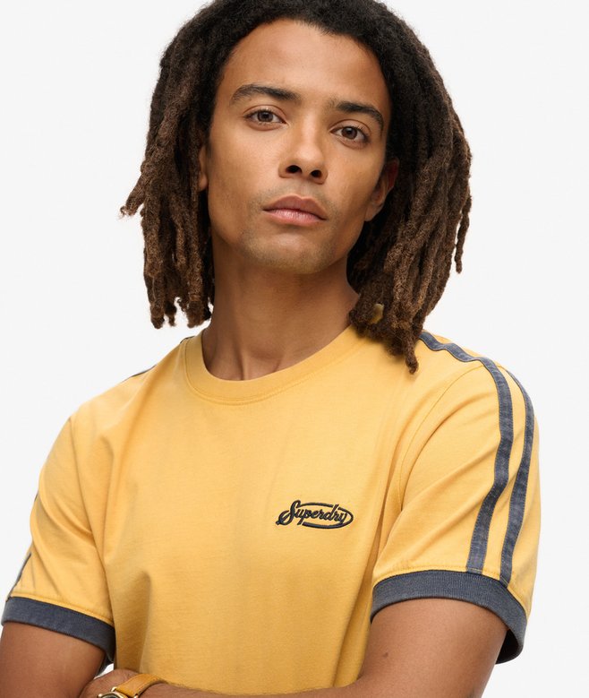 Superdry Camiseta Retro De Manga Corta A Rayas Con Logo Essential