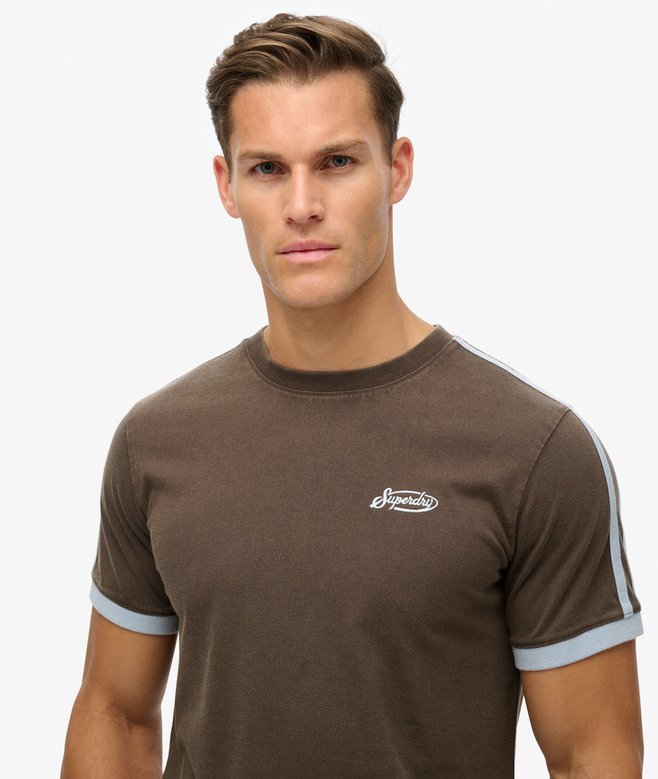 Superdry Camiseta Retro De Manga Corta A Rayas Con Logo Essential