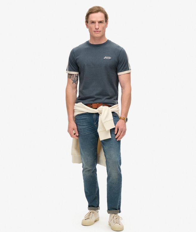 Superdry Camiseta Retro De Manga Corta A Rayas Con Logo Essential