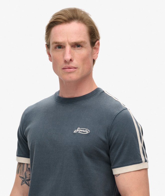 Superdry Camiseta Retro De Manga Corta A Rayas Con Logo Essential