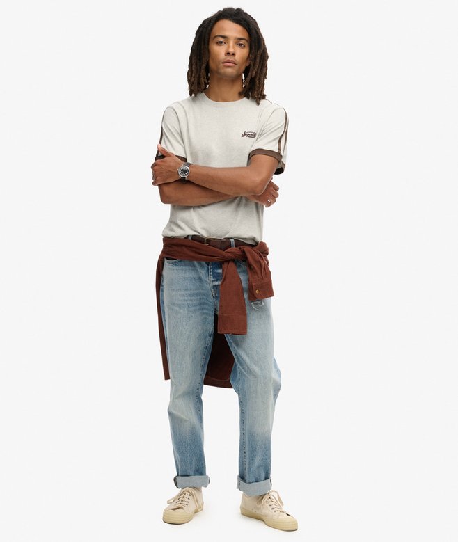 Superdry Camiseta Retro De Manga Corta A Rayas Con Logo Essential