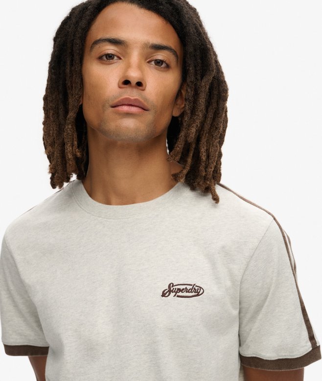 Superdry Camiseta Retro De Manga Corta A Rayas Con Logo Essential