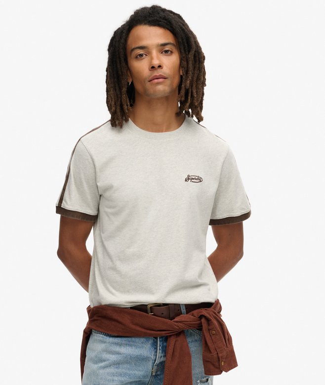 superdry Camiseta retro de manga corta a rayas con logo Essential