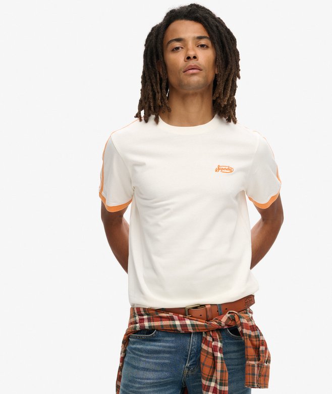 superdry Camiseta retro de manga corta a rayas con logo Essential