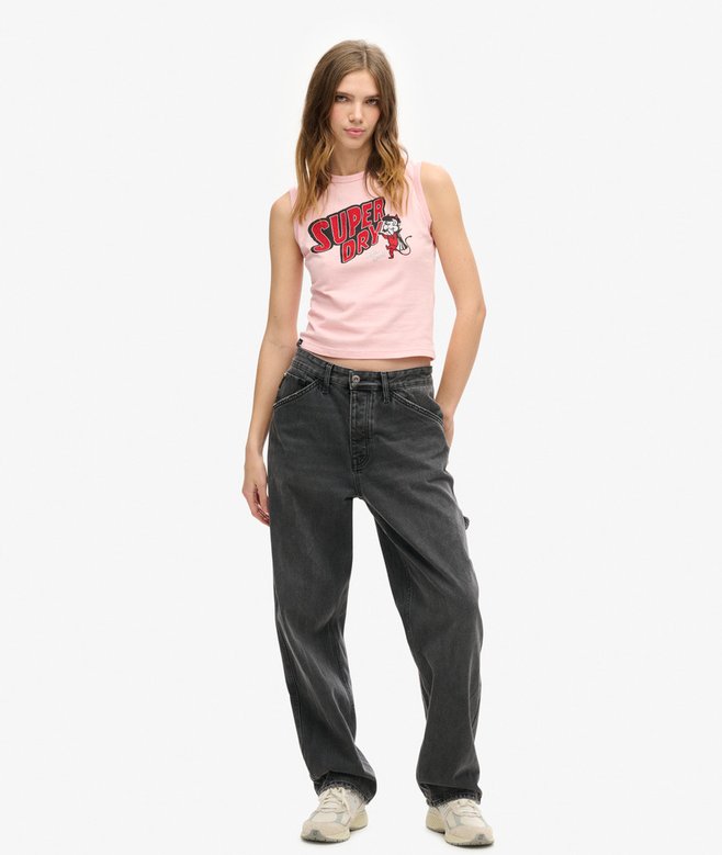 Superdry Camiseta Sin Mangas Ajustada Con Adornos Retro