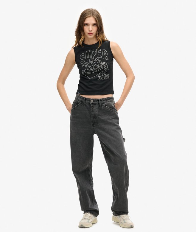 Superdry Camiseta Sin Mangas Ajustada Con Adornos Retro