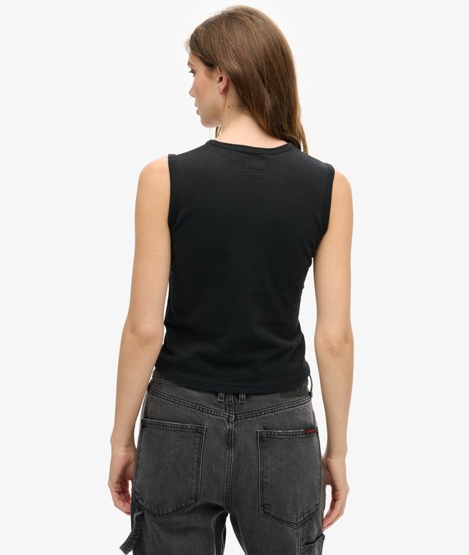Superdry Camiseta Sin Mangas Ajustada Con Adornos Retro