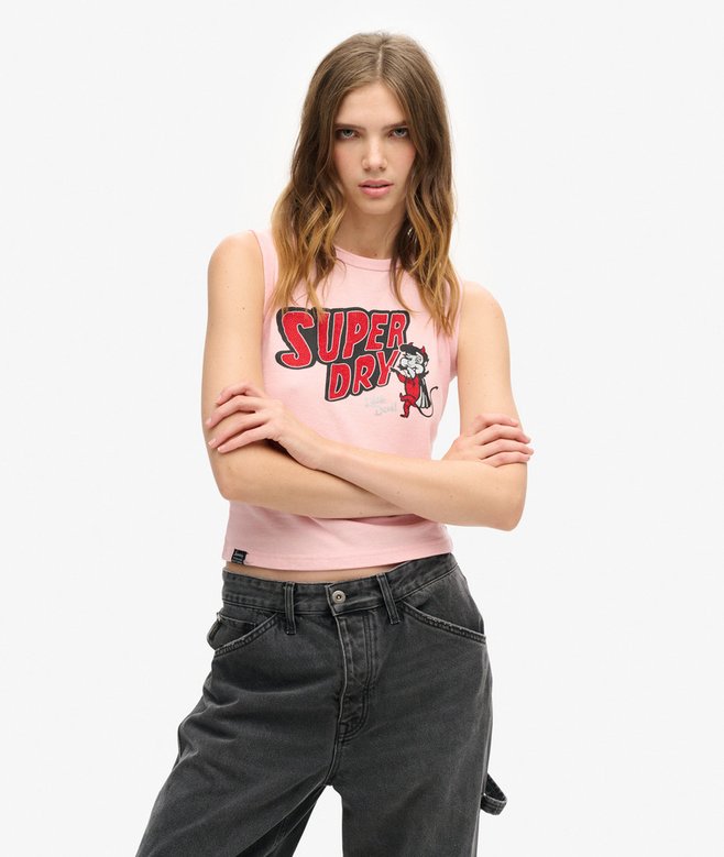 superdry Camiseta sin mangas ajustada con adornos Retro