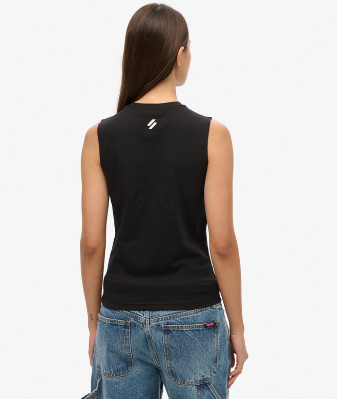 Superdry Camiseta Sin Mangas Ajustada Gráfica Sport Luxe