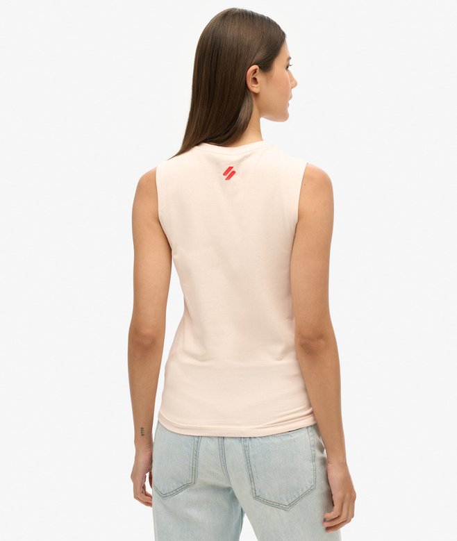 Superdry Camiseta Sin Mangas Ajustada Gráfica Sport Luxe