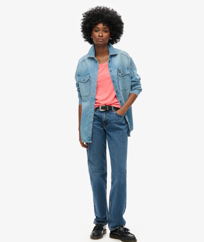 Superdry Camiseta Sin Mangas Con Amplio Escote Redondo