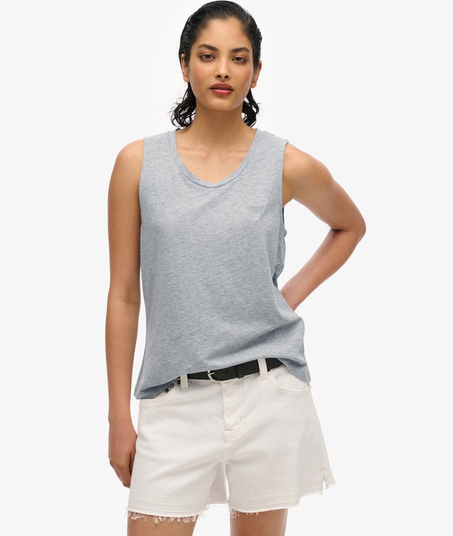 superdry Camiseta sin mangas con amplio escote redondo
