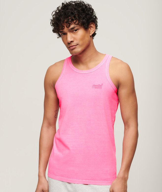 superdry Camiseta sin mangas fluorescente con logotipo Essential