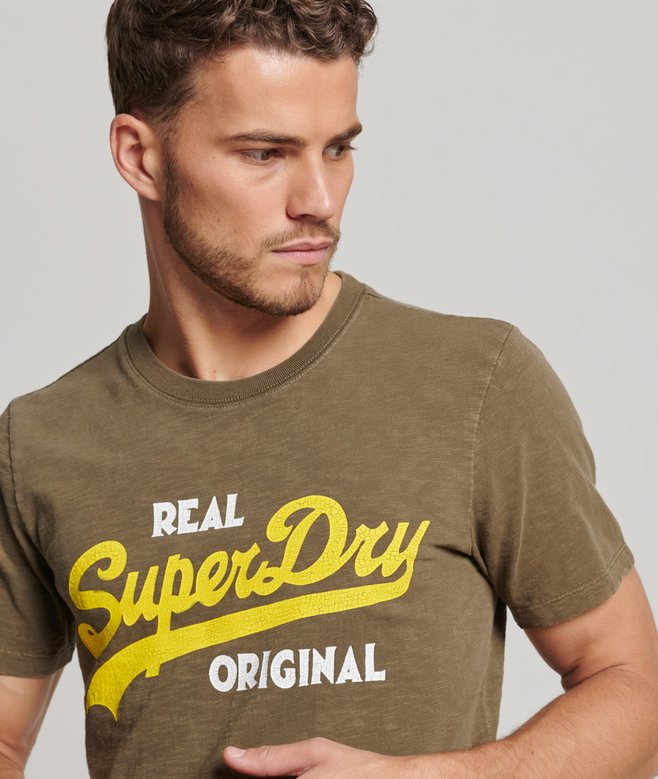 Superdry Camiseta Sobreteñida Real Original Con Logotipo Vintage