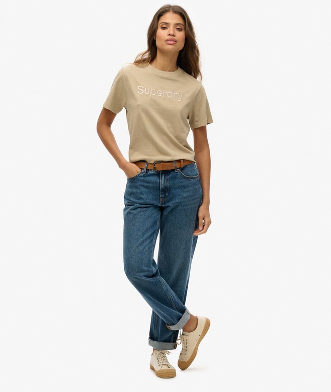 Superdry Camiseta Suelta De Corte Cuadrado Con Logotipo Core Bordado