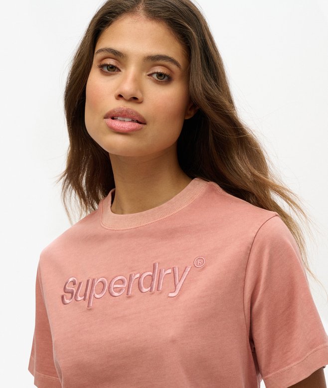 Superdry Camiseta Suelta De Corte Cuadrado Con Logotipo Core Bordado