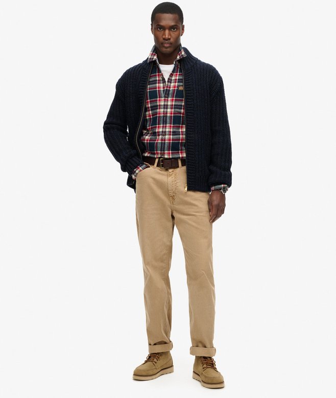 Superdry Cárdigan De Punto Grueso Con Cremallera Integral