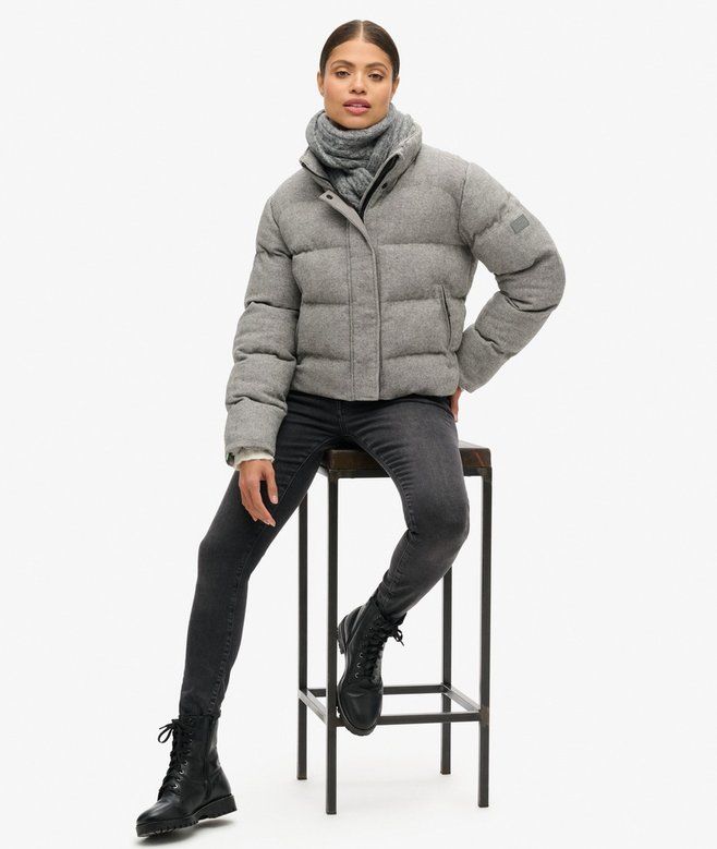 Superdry Cazadora Acolchada De Corte Cuadrado De Tweed