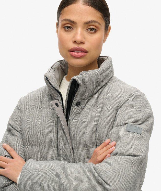 Superdry Cazadora Acolchada De Corte Cuadrado De Tweed