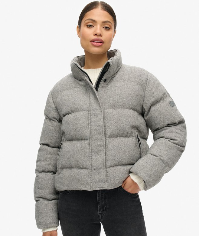 Superdry Cazadora Acolchada De Corte Cuadrado De Tweed
