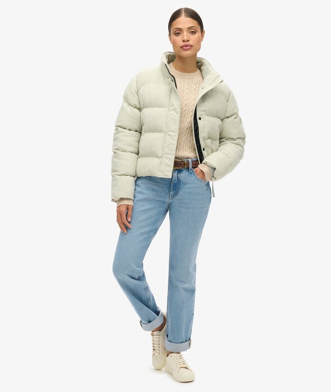 Superdry Cazadora Acolchada De Corte Cuadrado De Tweed